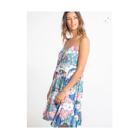 lovestitch Dresses & Skirts - Lovestitch Sammy Mini Dress SZ Large Floral Tiered Boho Ruffles